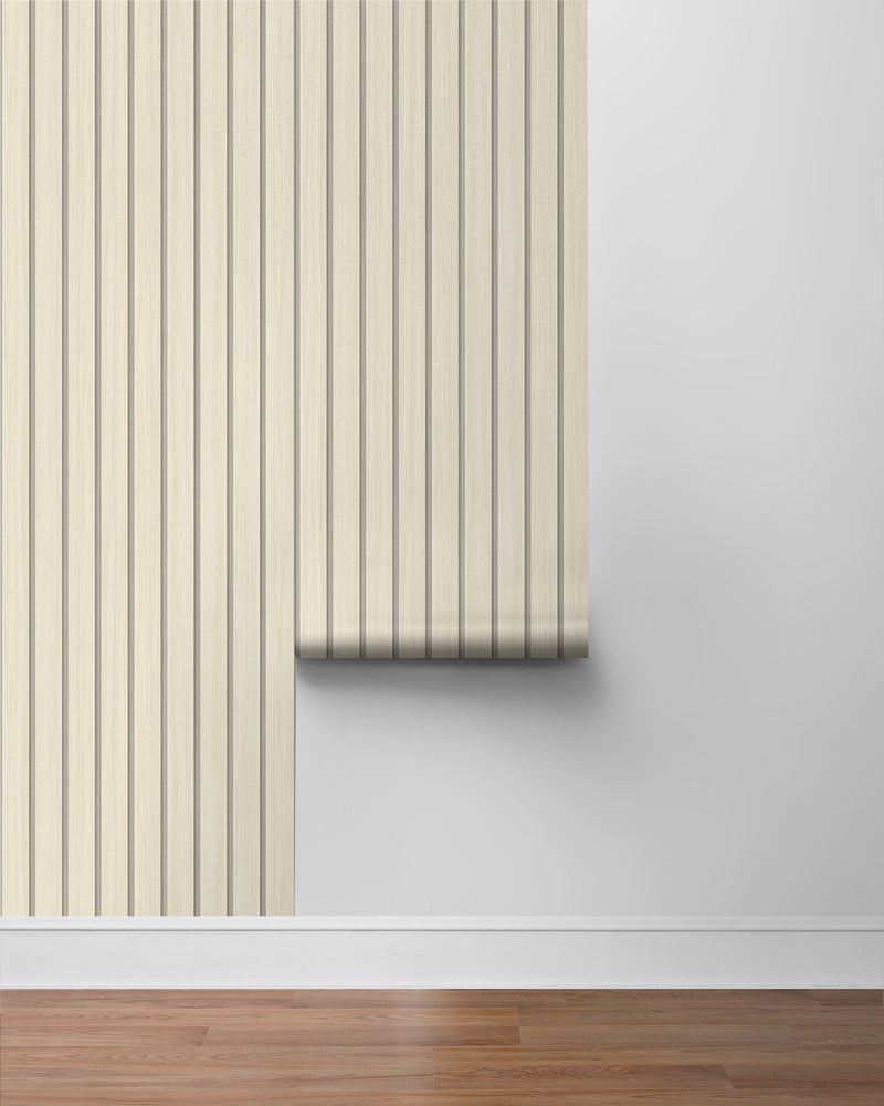 media image for Faux Wooden Slats Peel & Stick Wallpaper in Neutral by Stacy Garcia 269