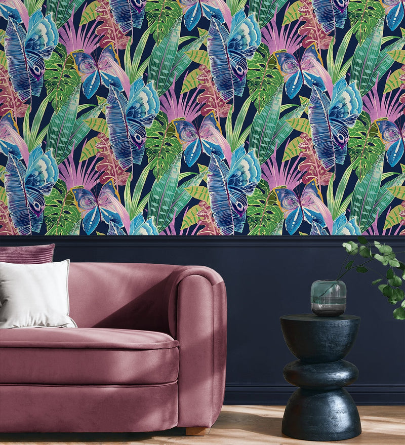 media image for Mariposa Peel & Stick Wallpaper in Azurite 218