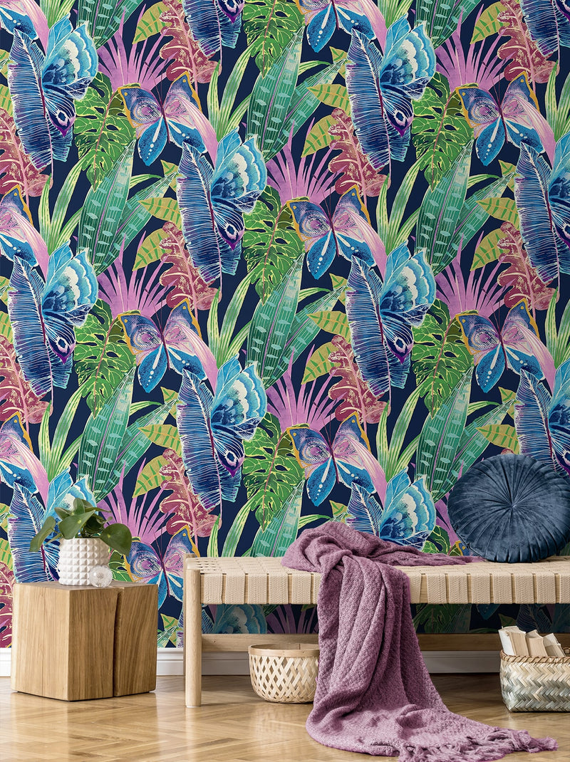 media image for Mariposa Peel & Stick Wallpaper in Azurite 275