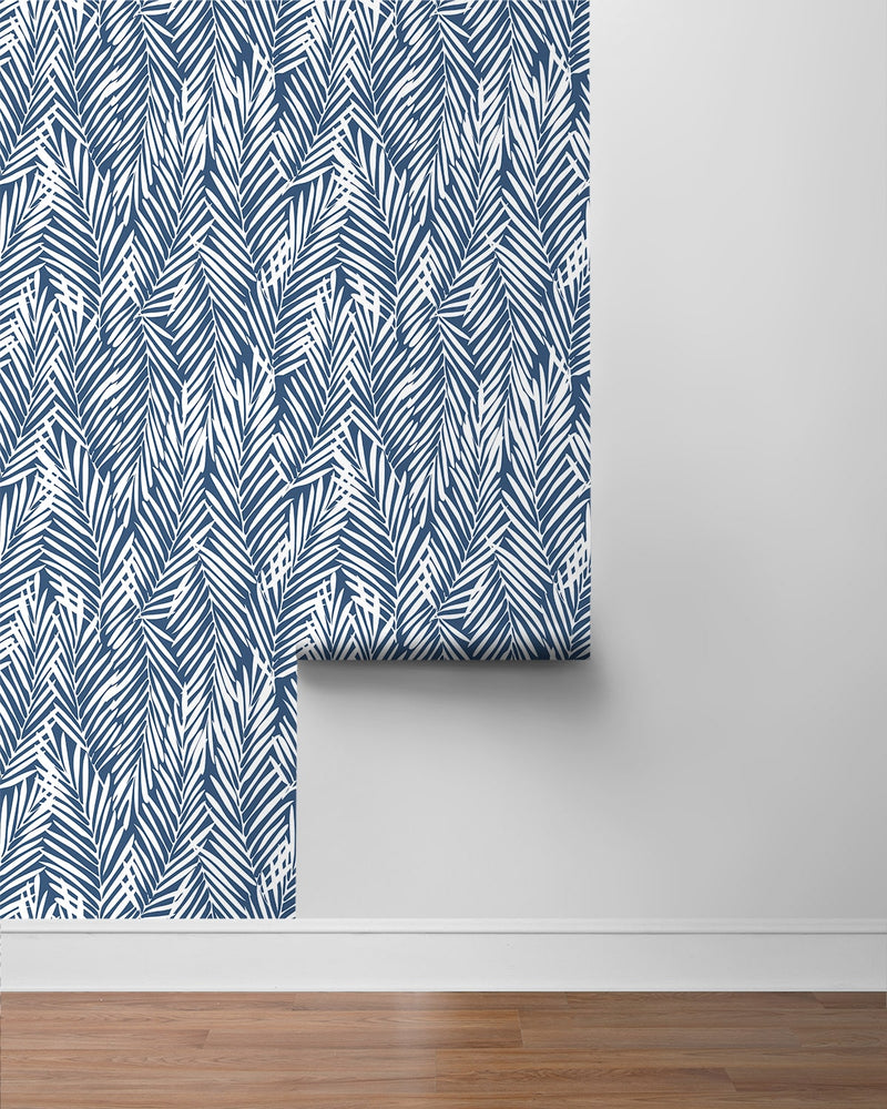 media image for Mod Palm Peel & Stick Wallpaper in Coastal Blue 26