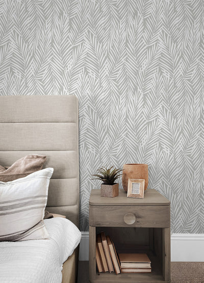 product image for Mod Palm Peel & Stick Wallpaper in Harbor Grey 1