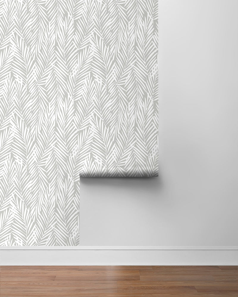 media image for Mod Palm Peel & Stick Wallpaper in Harbor Grey 234