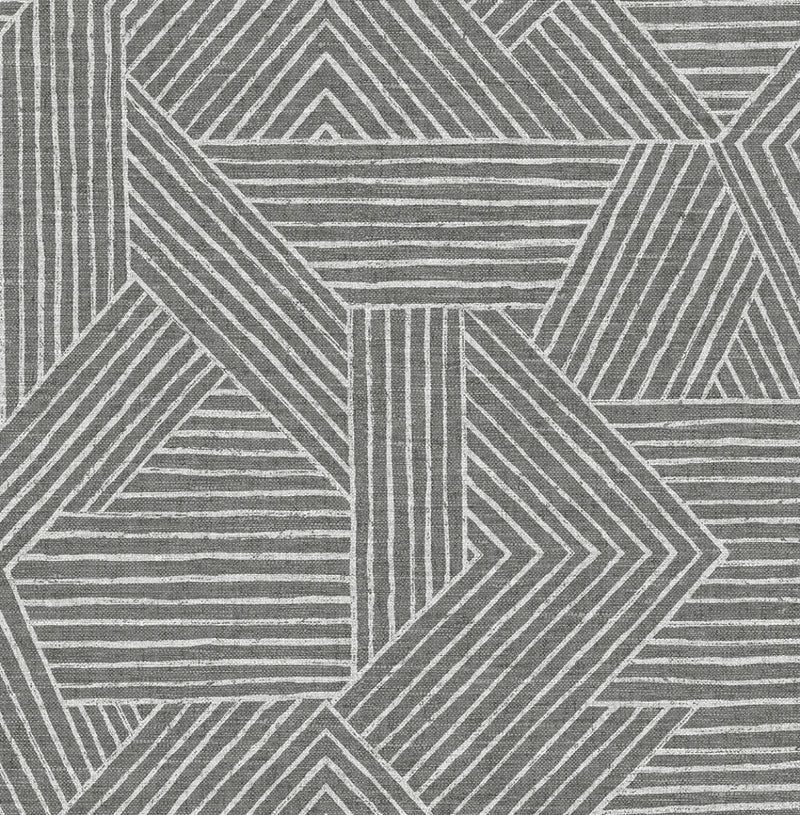 media image for Etched Geometric Peel & Stick Wallpaper in Pewter 28