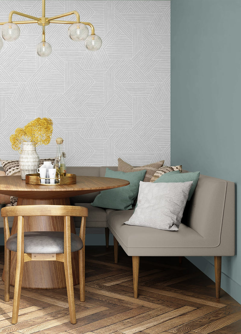 media image for Etched Geometric Peel & Stick Wallpaper in Salt Glaze 235