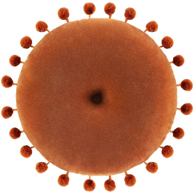 product image for Serengeti SGI-012 Velvet Round Pillow in Burnt Orange by Surya 67