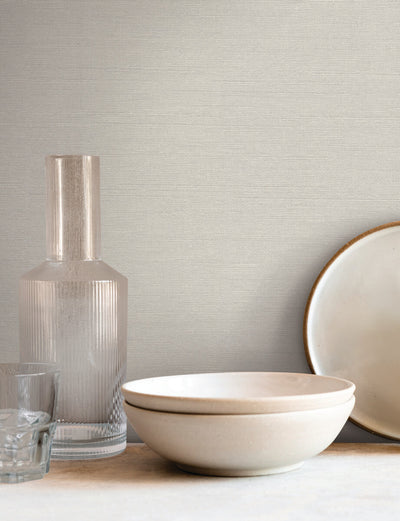 product image for Shimmering Linen Wallpaper in Ivory 27