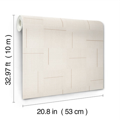 product image for Geo Block Weave Wallpaper in Linen 25