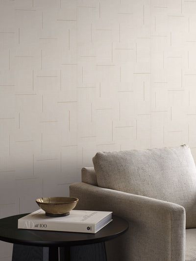 product image for Geo Block Weave Wallpaper in Linen 68