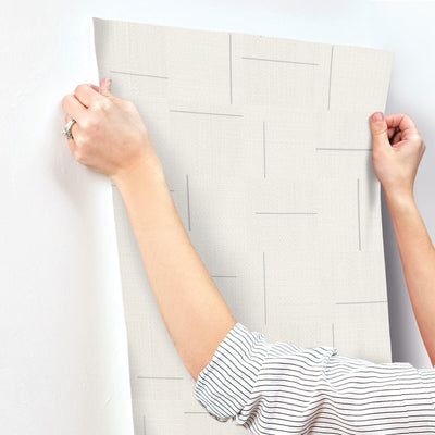 product image for Geo Block Weave Wallpaper in Ivory 79