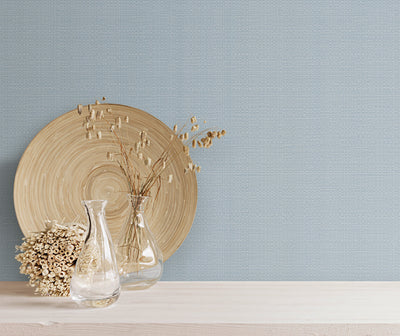 product image for Bali Basketweave Wallpaper in Smoke Blue 48