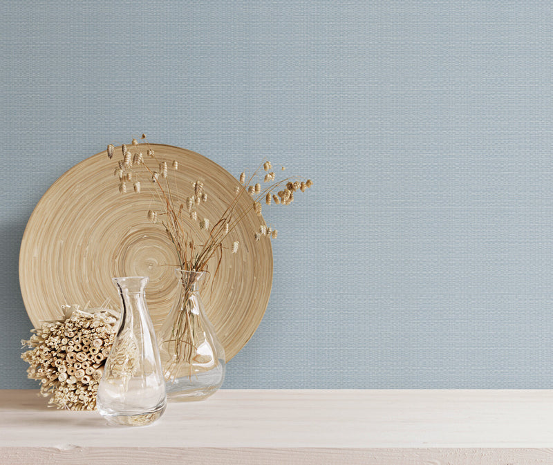 media image for Bali Basketweave Wallpaper in Smoke Blue 250