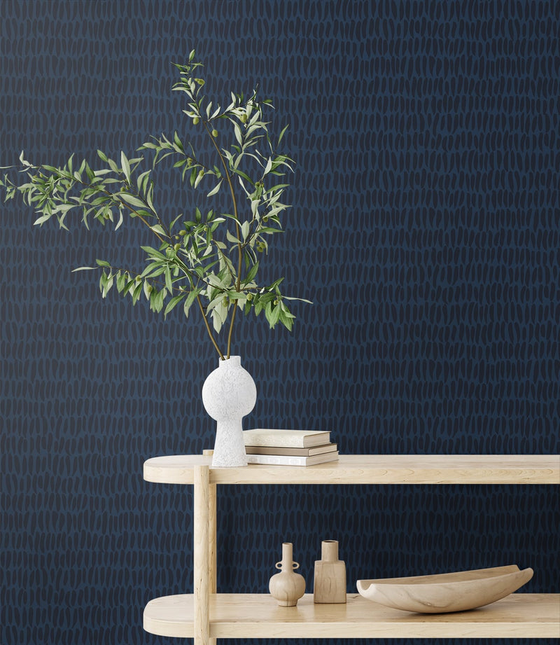 media image for Brushwork Wallpaper in Midnight from the Simple Life Collection by Seabrook Wallcoverings 268