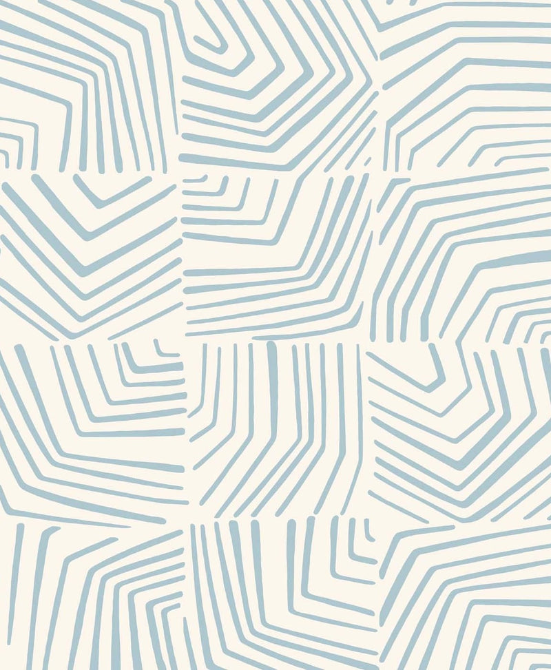 media image for Linework Maze Wallpaper in Sky Blue from the Simple Life Collection by Seabrook Wallcoverings 252