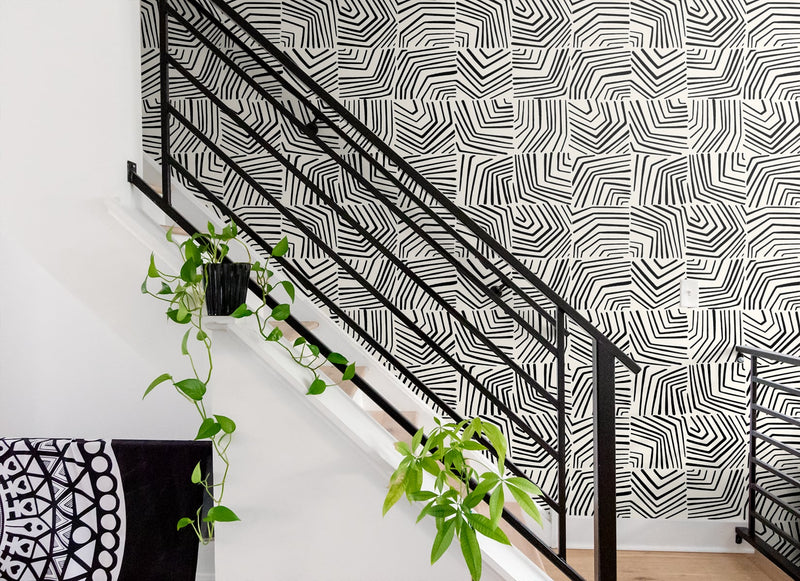 media image for Linework Maze Wallpaper in Inkwell from the Simple Life Collection by Seabrook Wallcoverings 265