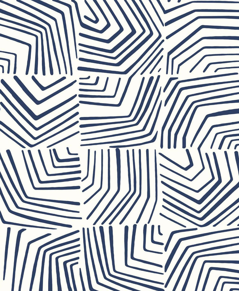 media image for Linework Maze Wallpaper in Imperial Blue from the Simple Life Collection by Seabrook Wallcoverings 263