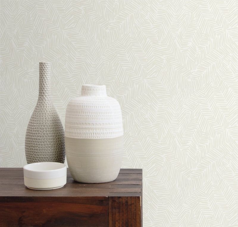 media image for Lush Wallpaper in Ivory from the Simple Life Collection by Seabrook Wallcoverings 280