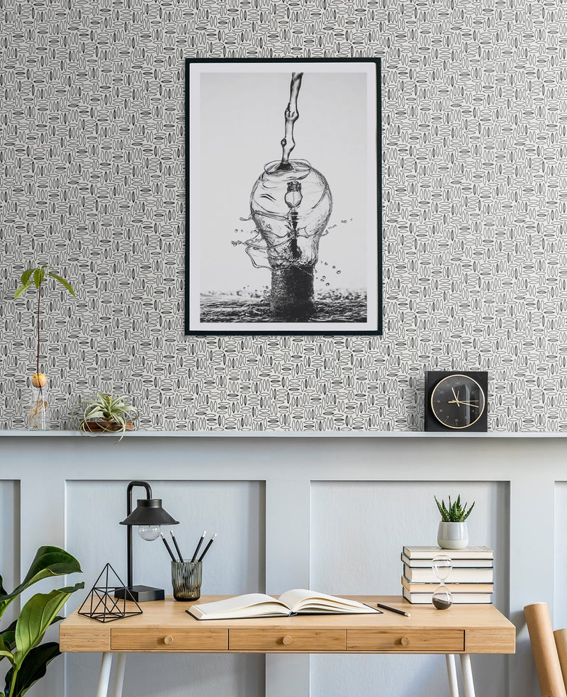 media image for Pip Geo Wallpaper in Salt And Pepper from the Simple Life Collection by Seabrook Wallcoverings 220