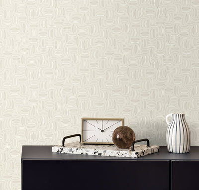 product image for Pip Geo Wallpaper in Almond Milk from the Simple Life Collection by Seabrook Wallcoverings 34