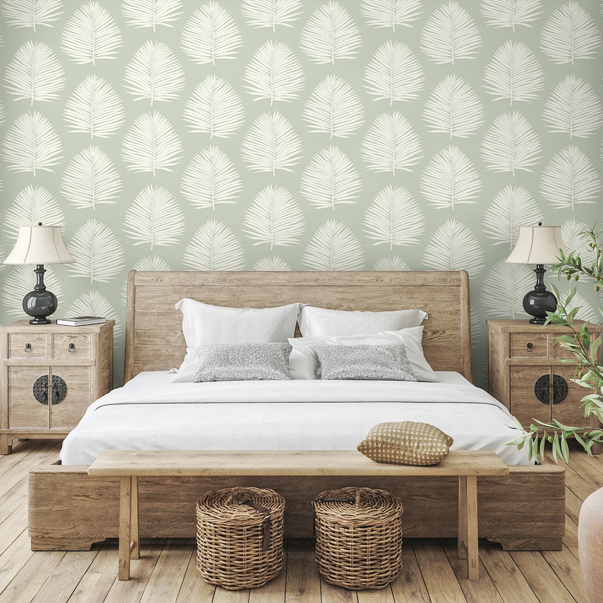 Shop Island Palm Wallpaper in Celadon from the Simple Life Collection ...