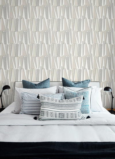 product image for Geometric Shadows Wallpaper in Linen from the Simple Life Collection by Seabrook Wallcoverings 3