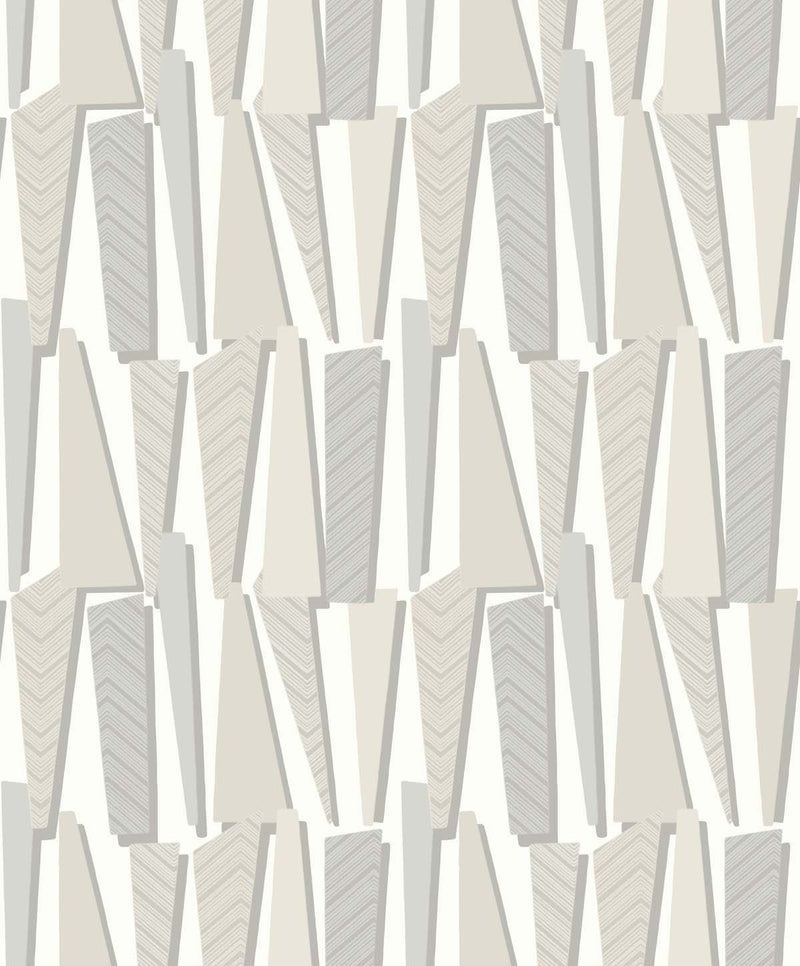 media image for Geometric Shadows Wallpaper in Linen from the Simple Life Collection by Seabrook Wallcoverings 231