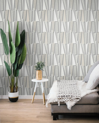 product image for Geometric Shadows Wallpaper in Stone from the Simple Life Collection by Seabrook Wallcoverings 50