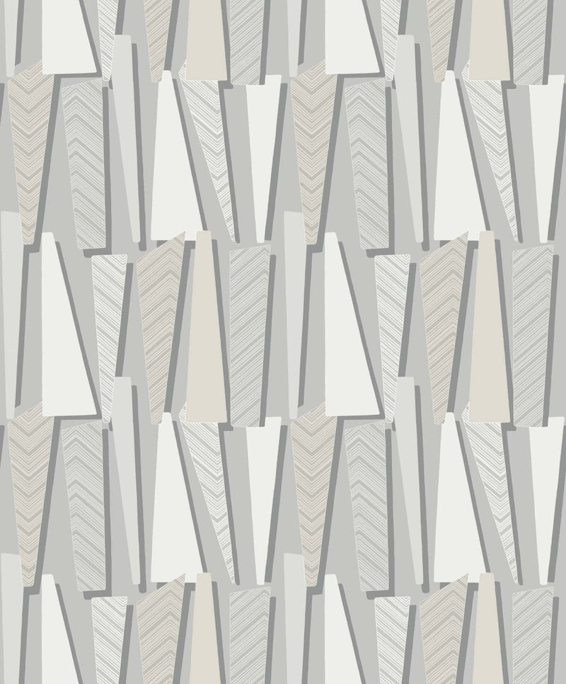 media image for Geometric Shadows Wallpaper in Stone from the Simple Life Collection by Seabrook Wallcoverings 215