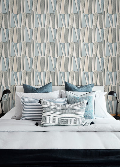 product image for Geometric Shadows Wallpaper in Aquamarine from the Simple Life Collection by Seabrook Wallcoverings 39