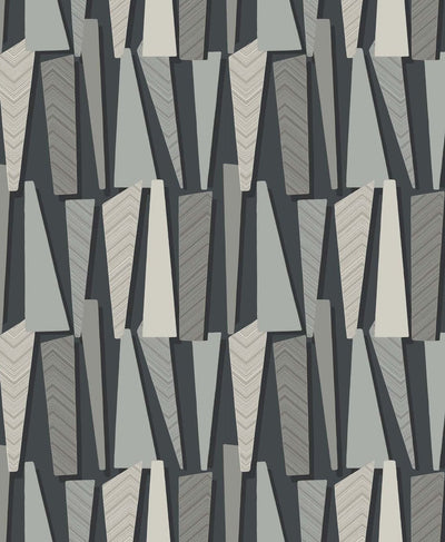 product image for Geometric Shadows Wallpaper in Onyx from the Simple Life Collection by Seabrook Wallcoverings 36