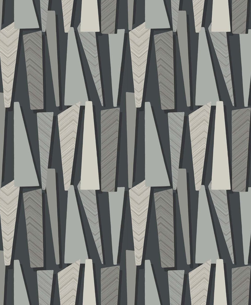 media image for Geometric Shadows Wallpaper in Onyx from the Simple Life Collection by Seabrook Wallcoverings 230