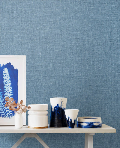 product image for Soft Linen Wallpaper in Blueberry from the Simple Life Collection by Seabrook Wallcoverings 91