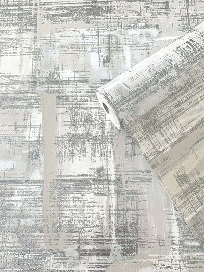 product image for Abstract Wallpaper in Silver Grey/Cream 82