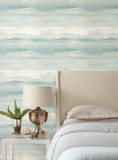 product image for Soothing Mists Scenic Wallpaper in Blue 80