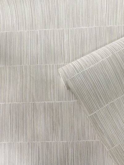 product image for Bamboo Stripe Wallpaper in Cream/Silver 2