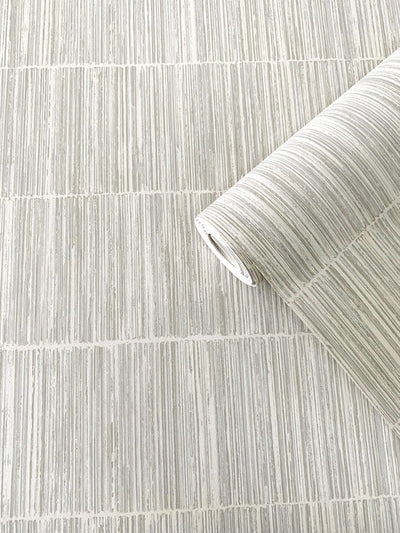 product image for Bamboo Stripe Wallpaper in Beige/Silver 53