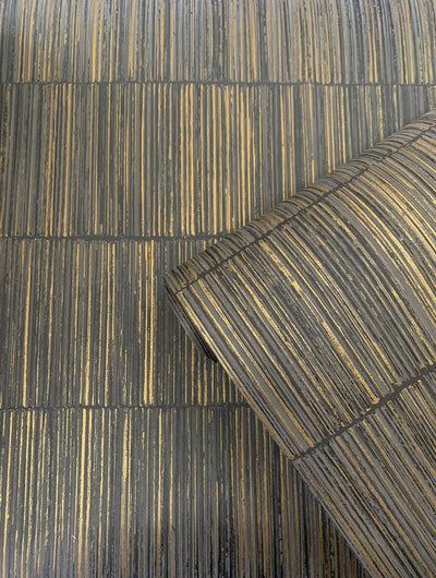 product image for Bamboo Stripe Wallpaper in Bronze/Gold 56