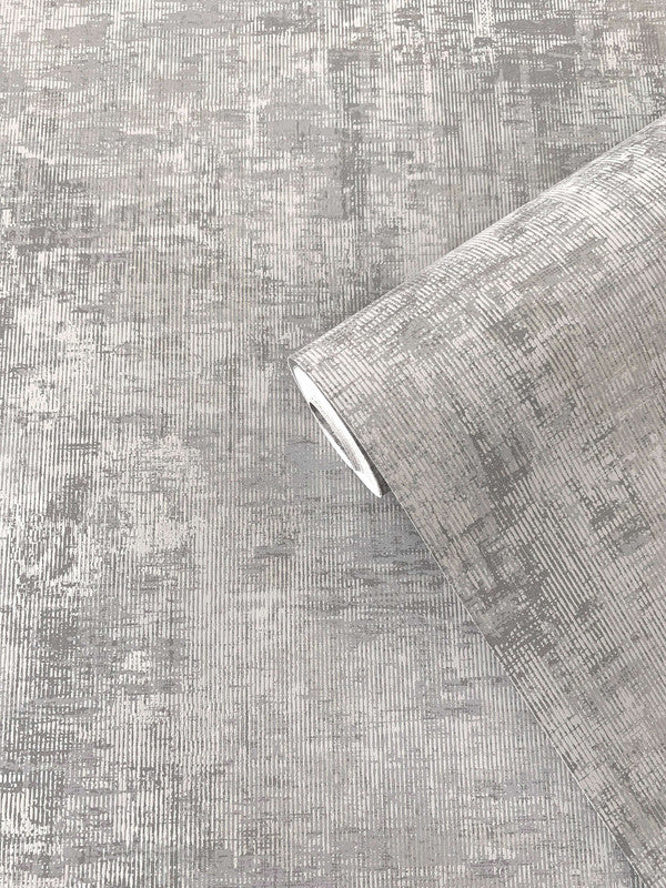 media image for Distressed Plaster Wallpaper in Silver Grey 223