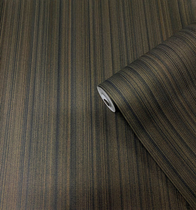 product image for Textured Stripe Wallpaper in Bronze/Black 24