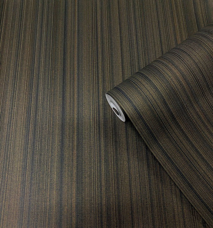 media image for Textured Stripe Wallpaper in Bronze/Black 220