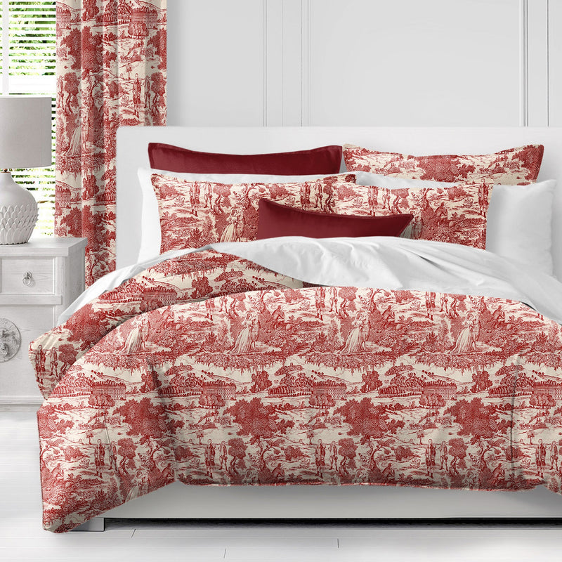 media image for beau toile red bedding by 6ix tailors bea ger red cmf fd 3pc 14 268