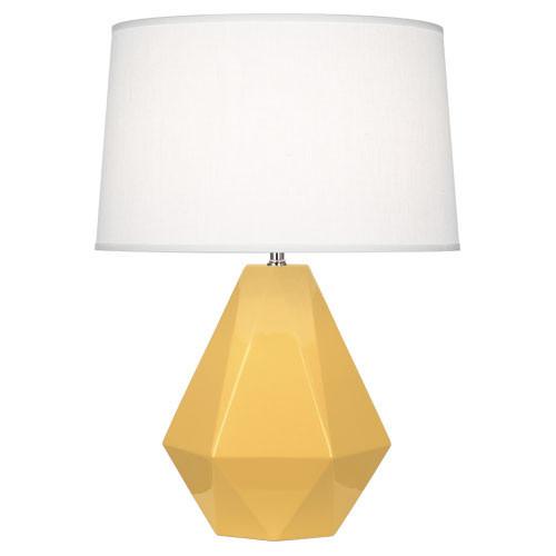 media image for Delta Table Lamp (Multiple Colors) with Oyster Linen Shade by Robert Abbey 22