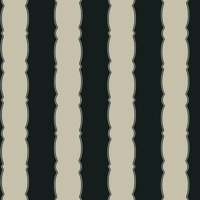 product image of Scalloped Stripe Wallpaper in Black from the Grandmillennial Collection by York Wallcoverings 591