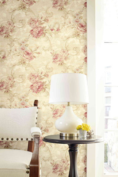 product image for Scrolling Floral Wallpaper from the Nouveau Collection by Wallquest 36