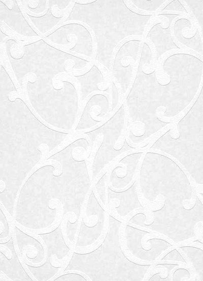 product image of Scrollwork Paintable Wallpaper in White design by BD Wall 51