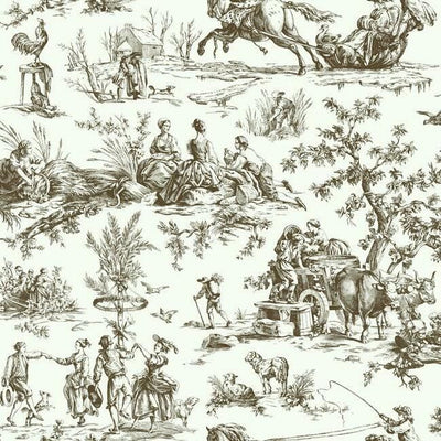 product image of Seasons Toile Wallpaper in Brown from the Grandmillennial Collection by York Wallcoverings 585