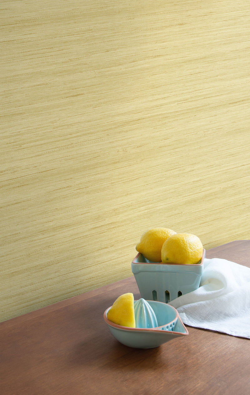 media image for Shantung Silk Wallpaper in Lemon Zest from the More Textures Collection by Seabrook Wallcoverings 232