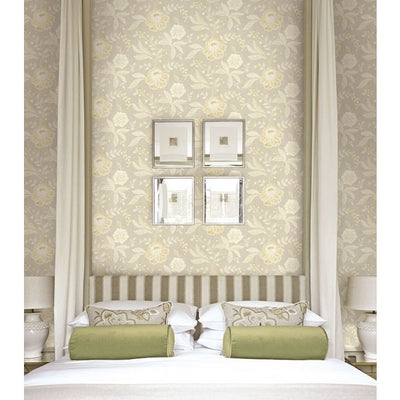 product image for Shimmer Floral Wallpaper in Grey and Gold by Seabrook Wallcoverings 59