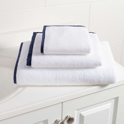 product image of signature banded white indigo towel by annie selke sbwibs 1 537