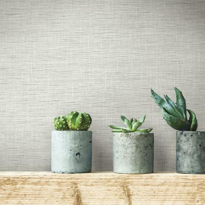 product image for Silk Linen Weave Wallpaper in Grey from the Simply Farmhouse Collection by York Wallcoverings 86