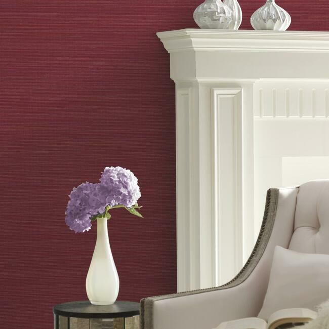 media image for Silk Weave Wallpaper in Cranberry from the Quietwall Textiles Collection by York Wallcoverings 273